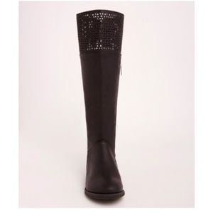 Perforated Lace Up Back Boots(Wide Calf)